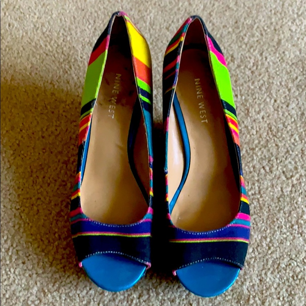 Multi colored Nine West wedges